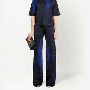 Salvatore Ferragamo Jacquard Palm Print Trousers